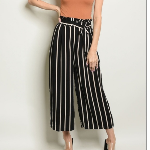 C.C. Boutique Pants - NWT Pinstripe Bow Front Harem Highwater Pants